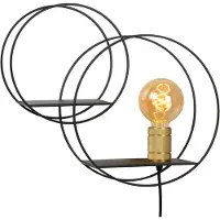 Lucide Aplique de pared Circle, negro, 38 cm, E27