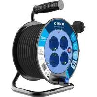 ORNO Cilindro de extensión con cable, 4 enchufes, 3x1,5, 50 metros, modelo OR-AE-13301(GS)/50M