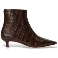 Ralph Lauren para mujer. 802P18303001 Botines Francesca de piel repujada marrón (40), 3 a 5cm, Cremallera, Casual, Lauren Ralph Laure