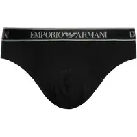 Emporio Armani para hombre. EM000258_AF20669 Set 3 Slips Diseño negro (L), Homewear, Algodón, outlet 2026.