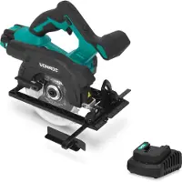 Vonroc Sierra circular sin cable 20V 150 mm | con batería de 2,0 Ah y cargador rápido
