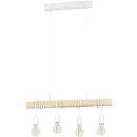 Eglo TOWNSHEND, Flexible, Marrón, Blanco, Acero, Madera, Salón, Estilo vintage, IP20