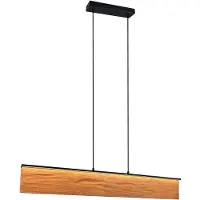TRIO Lighting lámpara colgante LED Kalea, longitud 110 cm, color madera, madera