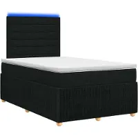 vidaXL Cama boxspring con somier y colchón LED, color , 120 x 200 cm, tapizada en tela
