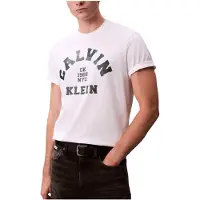 Calvin Klein Jeans Short Sleeve 20s Long Sleeve Calvin Collar Brilliant White Talla: L | Camisetas con Decoración Impresa Outlet | Hombre | Blanco