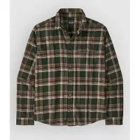 Patagonia - Camisas - M's L/S LW Fjord Flannel Shirt Cozy Cabin Treeline Green - Talla L - Caqui