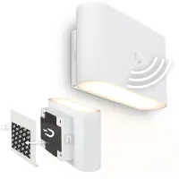 Briloner Aplique de pared LED Chat, blanco, 16 cm, plástico, sensor