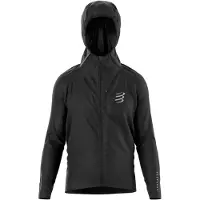 Compressport - Ropa para trail running - Thunderstorm Waterproof Jacket Black - Talla L - Negro