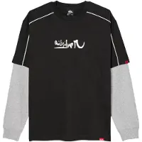 Quiksilver Camiseta funcional gris moteado / negro / blanco
