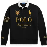 Ralph Lauren para hombre. 710B28609001 Sudadera rugby negro (L), Casual, Algodón, outlet 2026.