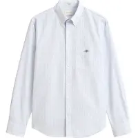Gant para hombre. 3262030 Camisa de popelina Regular Fit rayas azul claro (XL), Casual, Algodón, Clásico, Manga larga, outlet 2026.