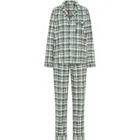 LASCANA Pijama marrón / verde oscuro / blanco