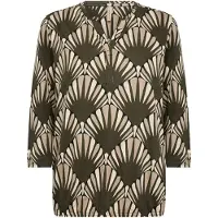Soyaconcept Blusa 'FELICITY' beige / crema / verde oscuro / negro