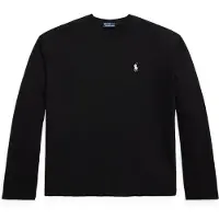 Ralph Lauren para mujer. 211967105002 Camiseta de punto jersey de algodón negro (L), Casual, Manga larga, outlet 2026
