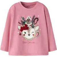 Name it Camiseta 'NMFREPOLER' beige / rosa / rojo fuego / blanco