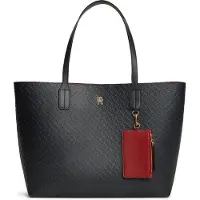 Tommy Hilfiger Shopper 'TOTE MONO' azul noche / rojo oscuro