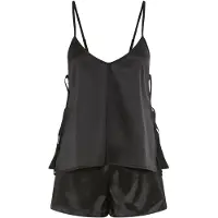 LASCANA Pijama de pantalón corto negro