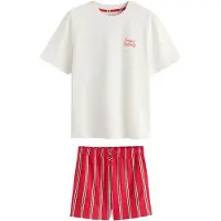 Next Pijama corto 'Happy Holidays' verde / rojo / blanco