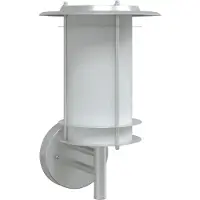 vidaXL Lámpara de pared exterior, acero inoxidable plateado