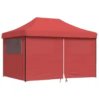 vidaXL : Tienda de campaña plegable tipo pop-up para fiestas, con 4 paneles laterales, color burdeos