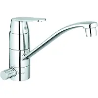 GROHE Grifo monomando Eurosmart Cosmopolitan para lavabo, con caño plano y válvula de cierre, acabado cromado - 31161000
