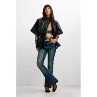 Desigual , Poncho Efecto Piel, Mujer, Poliuretano, Negro, U