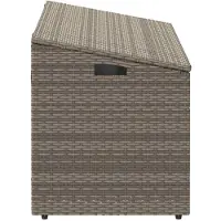 vidaXL Caja de almacenamiento para jardín, color gris, 110 x 50 x 58 cm, material: ratán sintético
