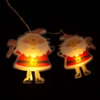 HomeShopXL Guirnalda de luces LED - Motivo: San Nicolás - 10 LEDs - 1,35 metros - Luz blanca cálida - Requiere 2 pilas AA