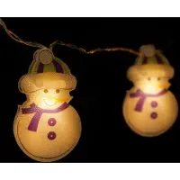 HomeShopXL Guirnalda de luces LED - Motivo: muñeco de nieve - 10 LEDs - 1,35 metros - Luz cálida - Requiere 2 pilas AA