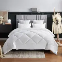 Merkloos Edredón de microfibra para invierno, 450 g/m², 200 x 200 cm, color blanco