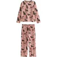 Next Pijama crema / verde oscuro / altrosa / negro