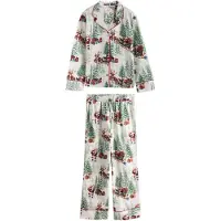 Next Pijama ecru / marrón claro / pino / rojo