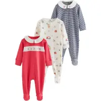 Next Pijama crema / camelo / navy / rojo