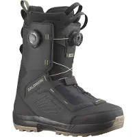 Salomon Snowboard - Botas de snowboard hombre - Echo Dual BOA Black/Deep Lichen Green de Lana - Talla 46,5 - Negro