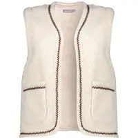 Geisha Gilet Teddy Embroidery Off-white/tape Dark Brown Zigzag Talla: XXL | Chaquetas Outlet | Mujer | Marrón