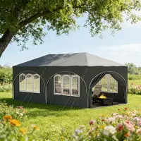 Youjia Pérgola de 3x6 metros con 6 paneles laterales, carpa para fiestas, resistente al agua y con protección UV