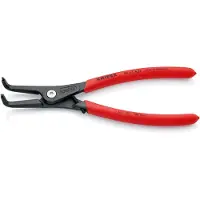 Knipex 49 41 A31: Alicates de precisión para asegurar anillos exteriores en ejes, con revestimiento de plástico antideslizante, color gris mate, 210 mm