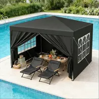 Youjia Toldo de jardín espacioso, toldo para jardín, protección para exteriores, ideal para patios, bodas, servicios de catering y eventos (solo con toldo)