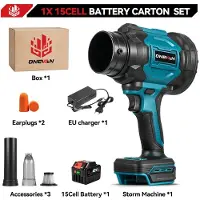 StarTech.com Sopladores de hojas y aspiradoras turbo - 2 en 1: soplador turbo inalámbrico - 330.000 RPM - Motor sin escobillas - 3500 W - Alta presión - 1 batería de gran capacidad
