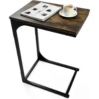 StarTech.com Mesa auxiliar en forma de C - Mesa para sofá - 40 x 30 cm - 62 cm de altura - Estructura de metal - Patas ajustables - Recubrimiento en polvo - Color negro