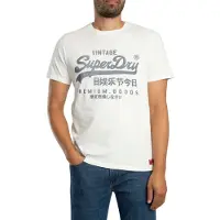 Superdry para hombre. M1012458A Camiseta Classic blanco roto (XXL), Casual, Algodón, Manga corta, outlet 2026.