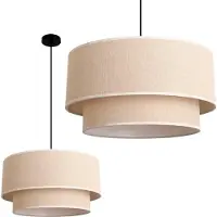 KOBI Lámpara colgante Boho FLOXEN, pantalla redonda de material natural, 1xE27. Lámpara colgante ideal para el salón, hecha de ratán. Lámpara para mesa de comedor, colgante. Color: natural (Ø45cm)