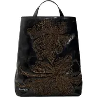 Desigual , Mochila Bordados Pequeño, Poliuretano, MarróN, U
