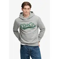 Superdry para hombre. M2014566A Sudadera con capucha Vintage Script gris (M), Casual, Algodón, outlet 2026.