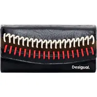 Desigual , Monedero Acolchado Grande, Mujer, Poliuretano, Negro, U