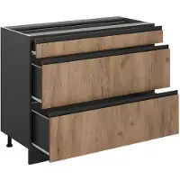 Vicco Mueble bajo de cocina R-Line Roble dorado/Antracita 100 cm sin encimera, Model 71559