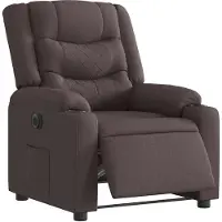Syfax Sillón reclinable eléctrico, color marrón oscuro, tapizado en tela