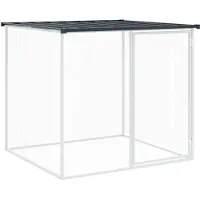 vidaXL Jaula para gallinas con techo, color antracita, 603x98x90 cm, acero galvanizado