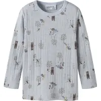 Name it Camiseta 'NMMWANG' azul paloma / marrón / lila pastel