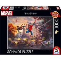 Schmidt Spiele Thomas Kinkade: -spider-man Y -the Ultimate Alliance Puzzle Friends Marvel 1000 Piezas
